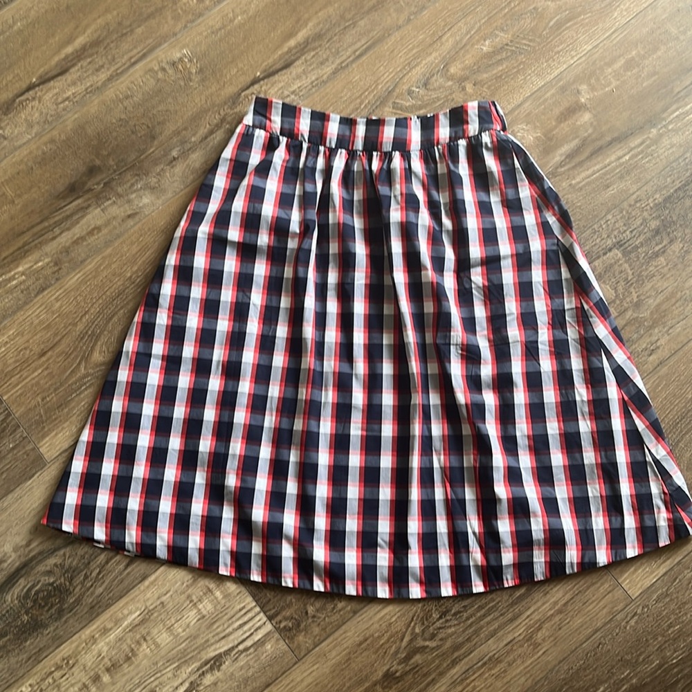 1901 Plaid Mid-Length Skirt - Small Petite